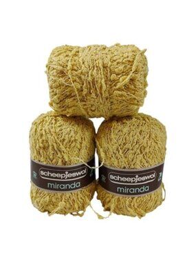 2 Skeins Scheepjes Miranda Yellow Cotton Blend Yarn